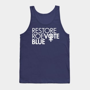 RESTORE ROE VOTE BLUE (white on navy) Tank Top